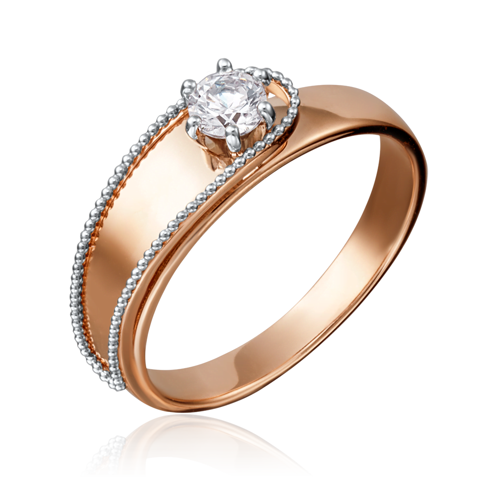 Кольцо из комбинированного золота с бриллиантом 01-5206-00-101-1111-30