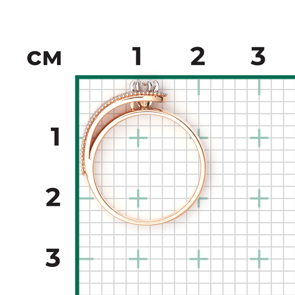 Кольцо из комбинированного золота с бриллиантом 01-5206-00-101-1111-30