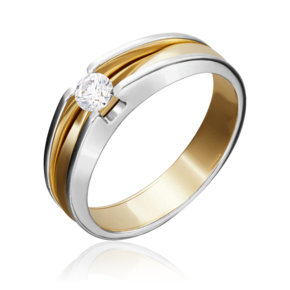 Кольцо из комбинированного золота с фианитом 01-5177-00-501-1121-38