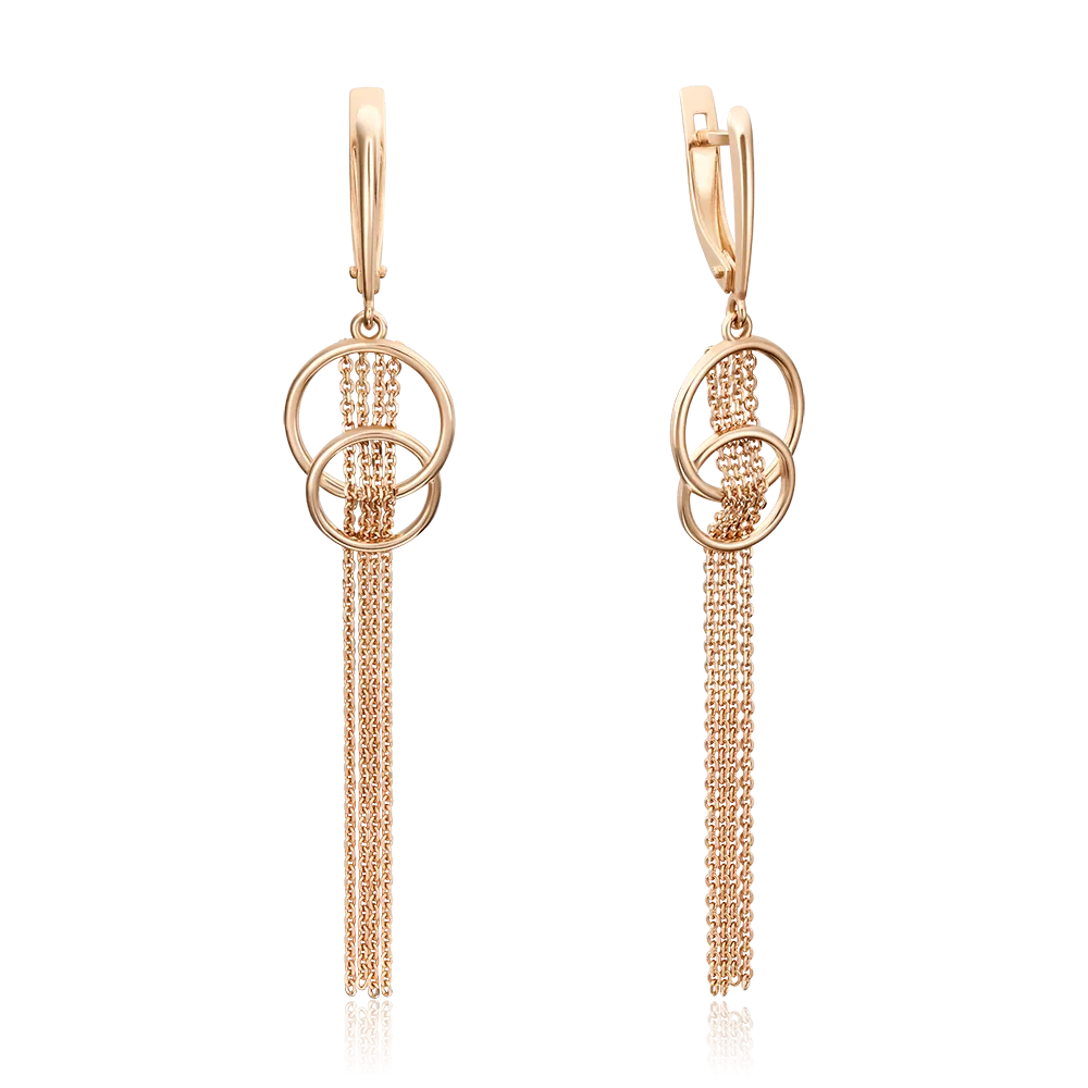 Серьги с английским замком из красного золота 02-4418-00-000-1110-42