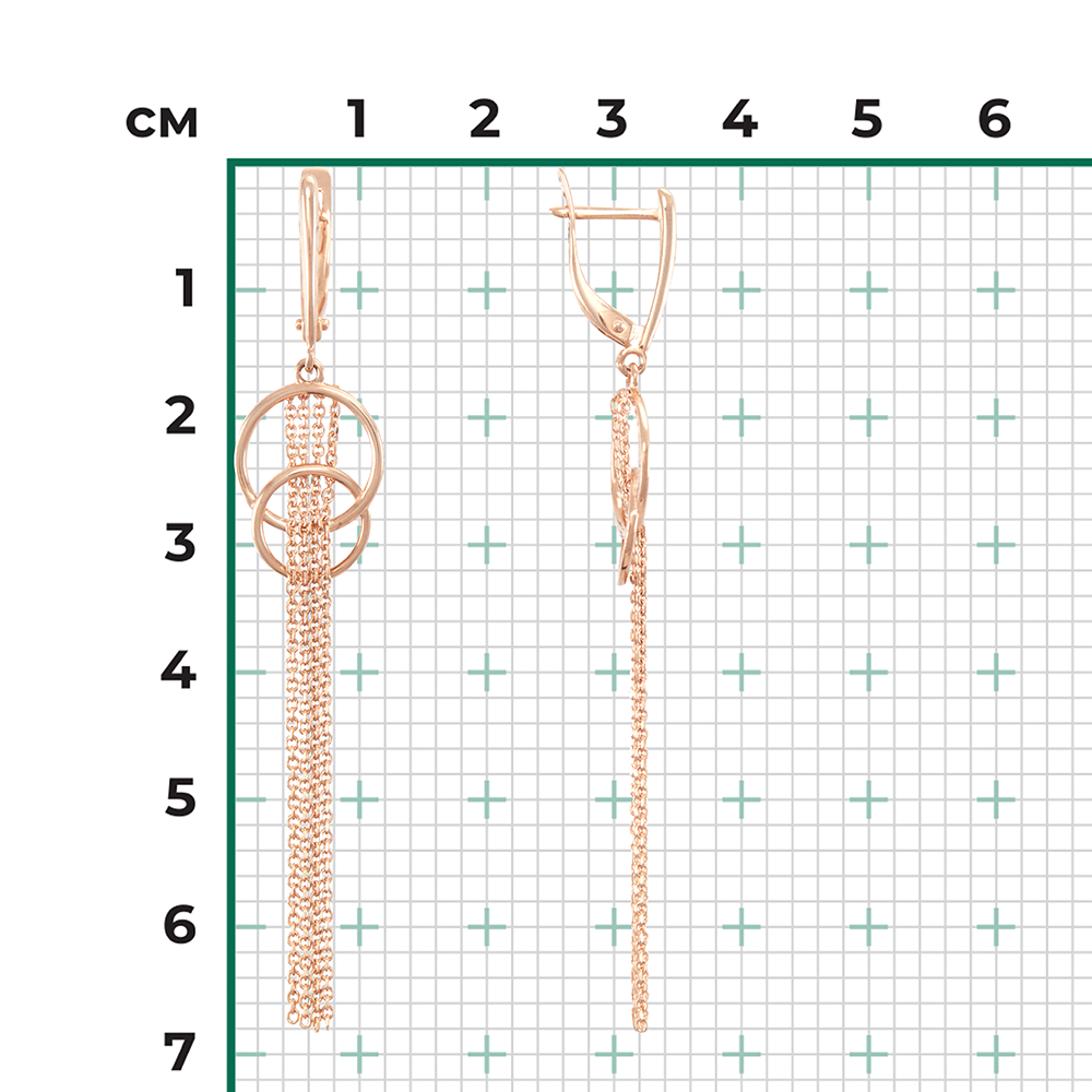 Серьги с английским замком из красного золота 02-4418-00-000-1110-42