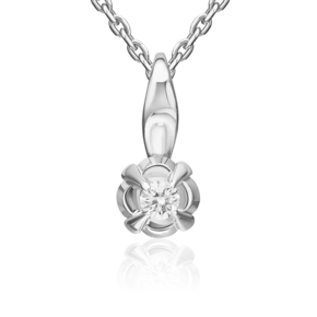 Подвеска из белого золота с бриллиантом 03-3529-00-101-1120