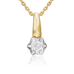 Подвеска из комбинированного золота с бриллиантом 03-3524-00-101-1121