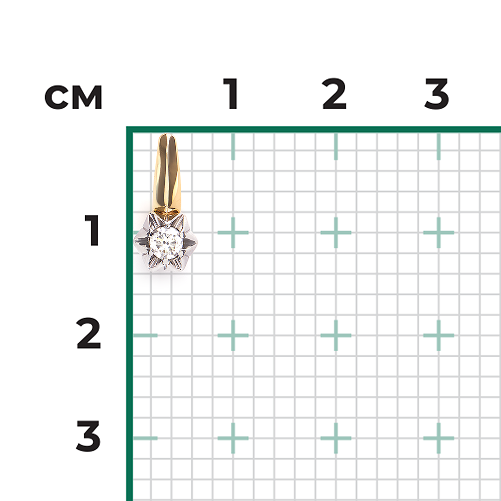 Подвеска из комбинированного золота с бриллиантом 03-3524-00-101-1121