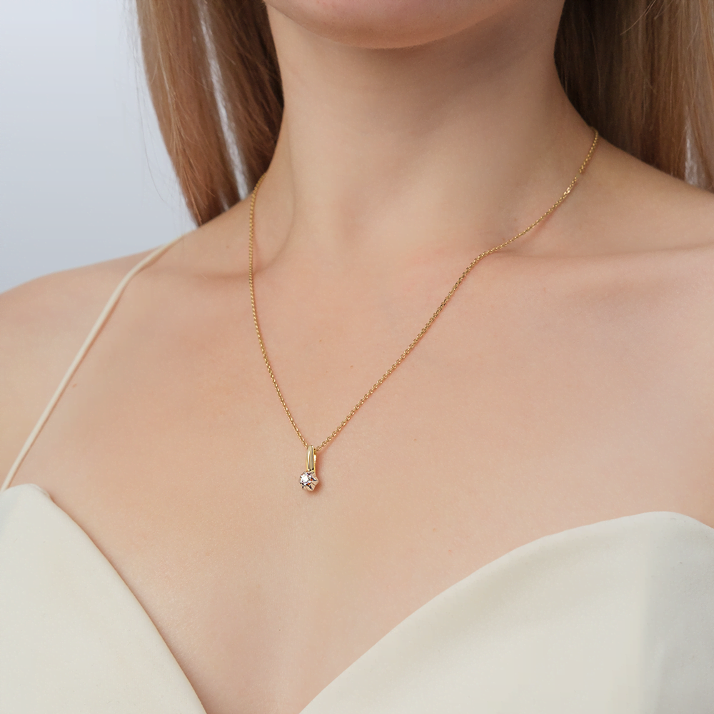 Подвеска из комбинированного золота с бриллиантом 03-3524-00-101-1121