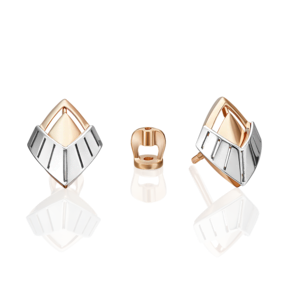 Серьги-пусеты из комбинированного золота 02-5384-00-000-1111