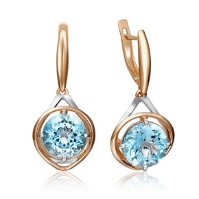 Серьги с английским замком из красного золота с топазом 02-4234-00-201-1110-46