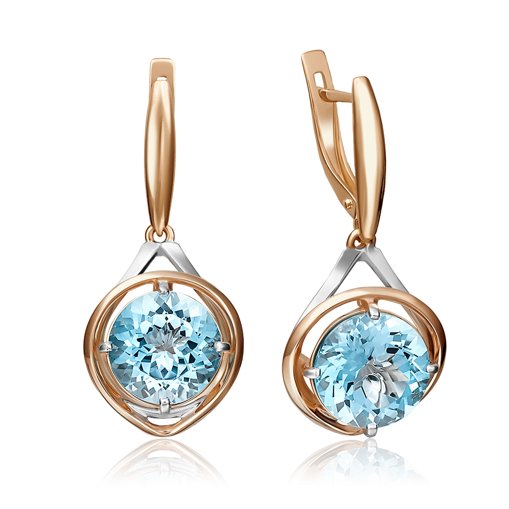 Серьги с английским замком из красного золота с топазом 02-4234-00-201-1110-46