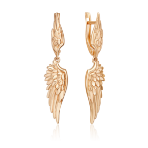Серьги «Крылья Ники» с английским замком из красного золота 02-5434-00-000-1110