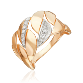 Кольцо из красного золота с фианитами 01-5910-00-401-1110