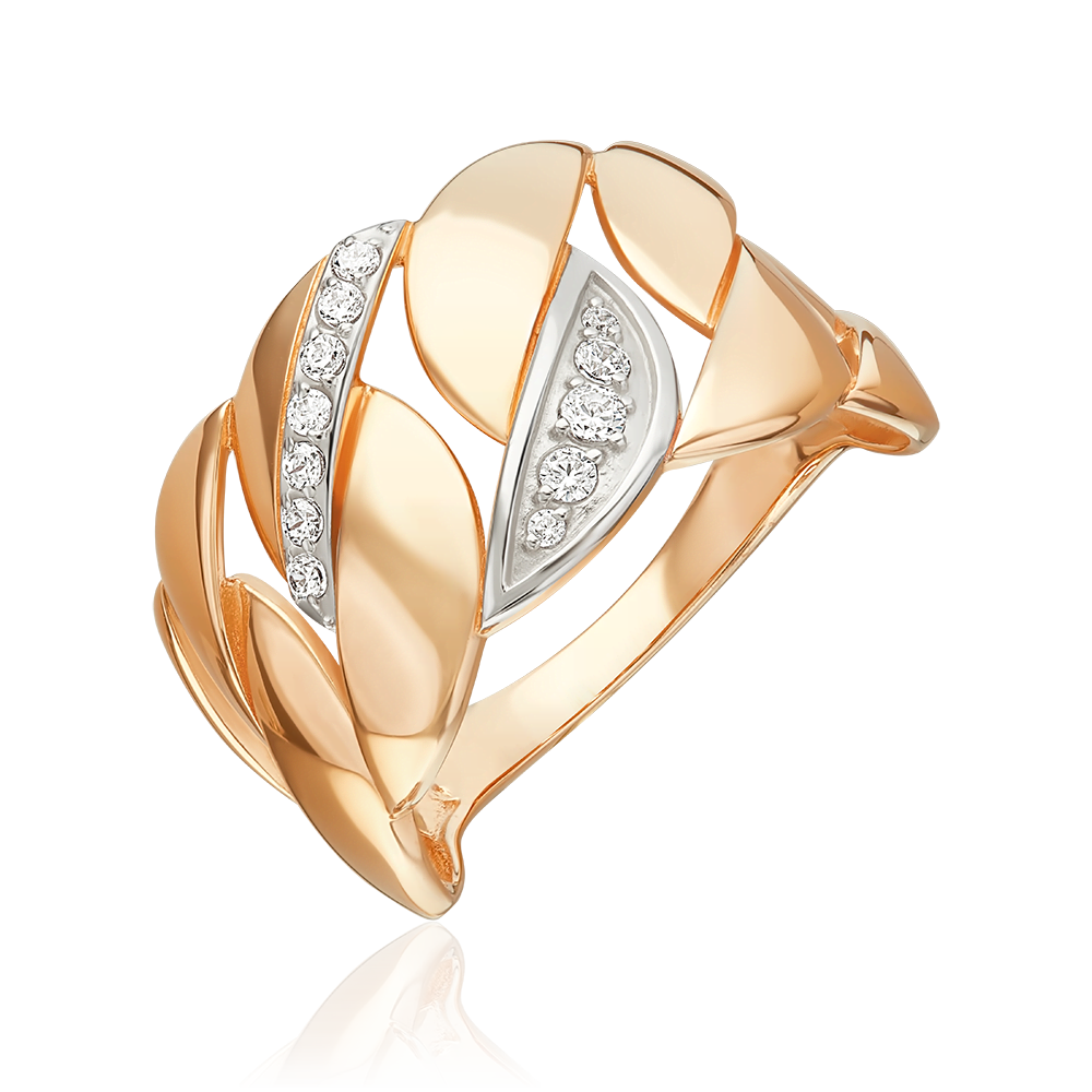 Кольцо из красного золота с фианитами 01-5910-00-401-1110