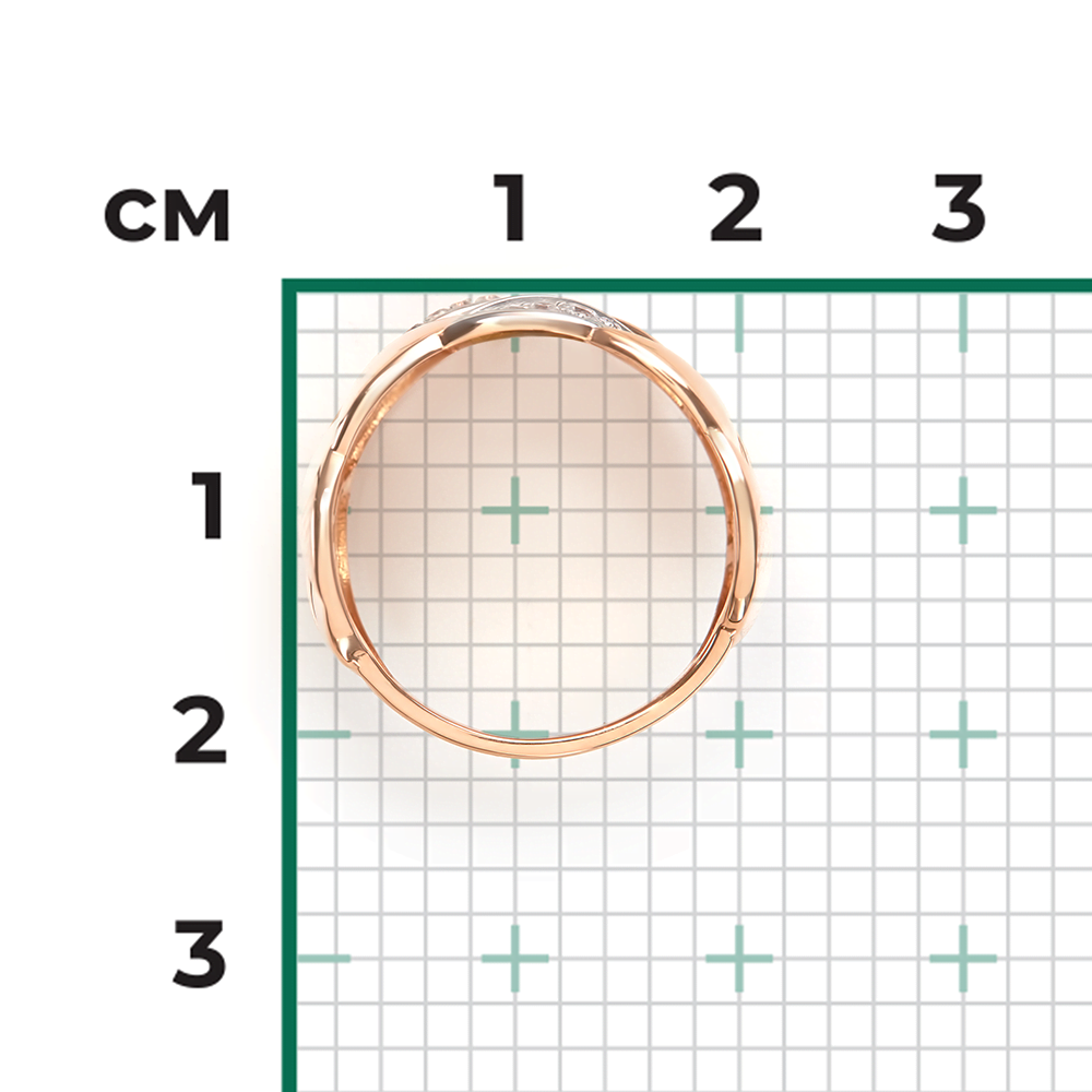 Кольцо из красного золота с фианитами 01-5910-00-401-1110