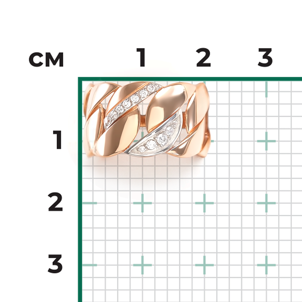 Кольцо из красного золота с фианитами 01-5910-00-401-1110