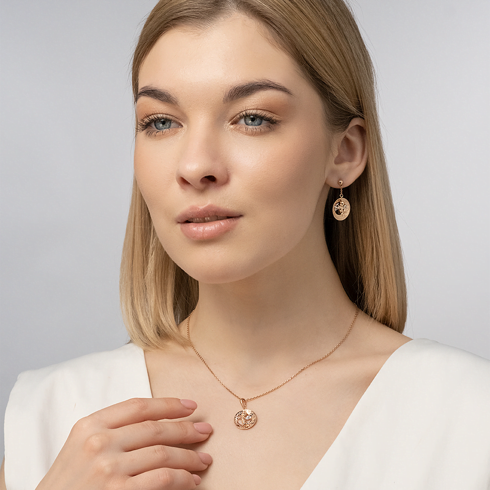 Серьги-пусеты «Купидоны» из красного золота 02-4194-00-000-1110-48