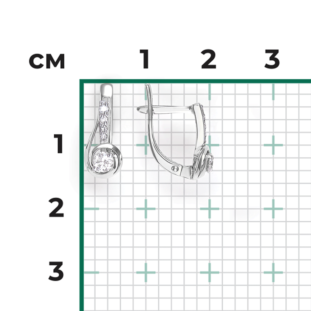 Серьги с английским замком из белого золота с бриллиантами 02-0881-00-101-1120-30