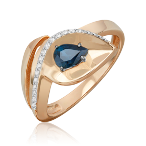 Кольцо из комбинированного золота с сапфиром и бриллиантами 01-5742-00-105-1111