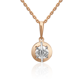 Подвеска из комбинированного золота с фианитом 03-3052-00-501-1111-38