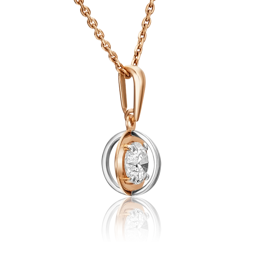 Подвеска из комбинированного золота с фианитом 03-3052-00-501-1111-38