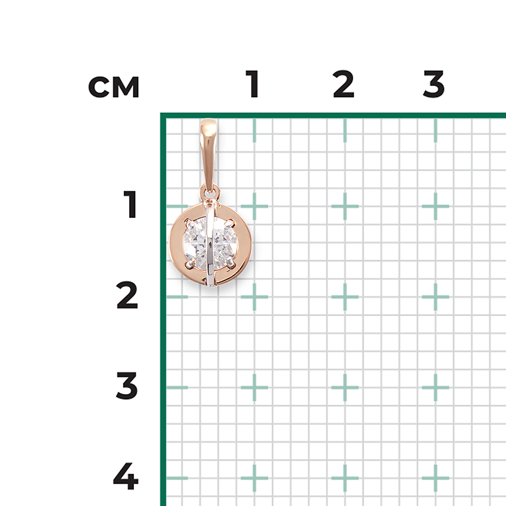 Подвеска из комбинированного золота с фианитом 03-3052-00-501-1111-38