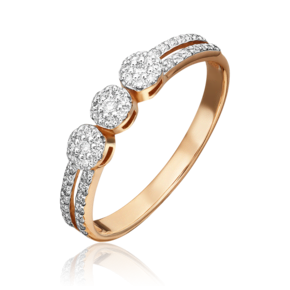 Кольцо из красного золота с бриллиантами 01-1413-00-101-1110-30