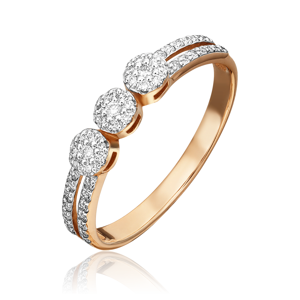 Кольцо из красного золота с бриллиантами 01-1413-00-101-1110-30