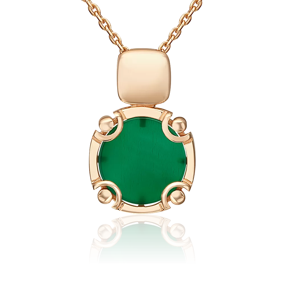 Подвеска из красного золота с агатом 03-3604-00-749-1110