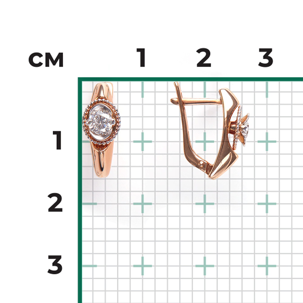 Серьги с английским замком из комбинированного золота с бриллиантом 02-4215-00-101-1111-30