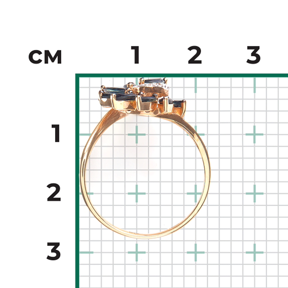 Кольцо из красного золота с сапфирами и бриллиантами 01-1397-00-105-1110-30