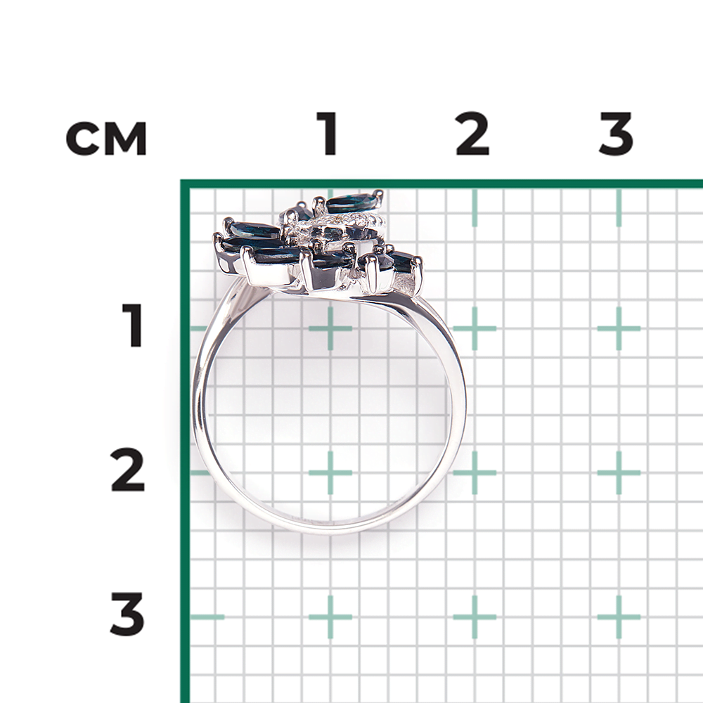 Кольцо из белого золота с сапфирами и бриллиантами 01-1398-00-105-1120-30