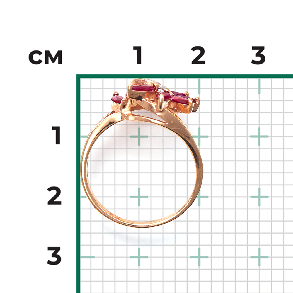Кольцо из красного золота с рубинами и бриллиантами 01-1397-00-107-1110-30