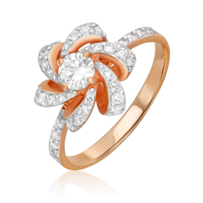 Кольцо из красного золота с бриллиантами 01-1399-00-101-1110-30