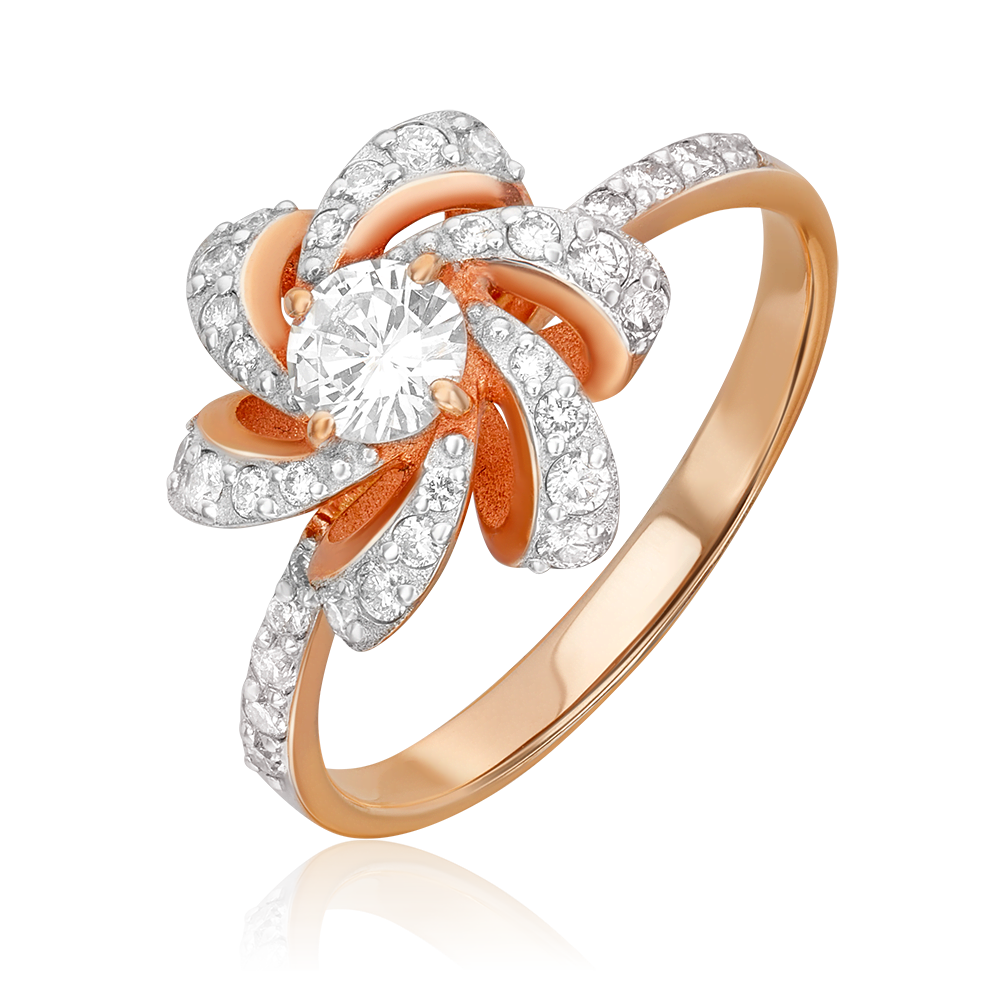 Кольцо из красного золота с бриллиантами 01-1399-00-101-1110-30