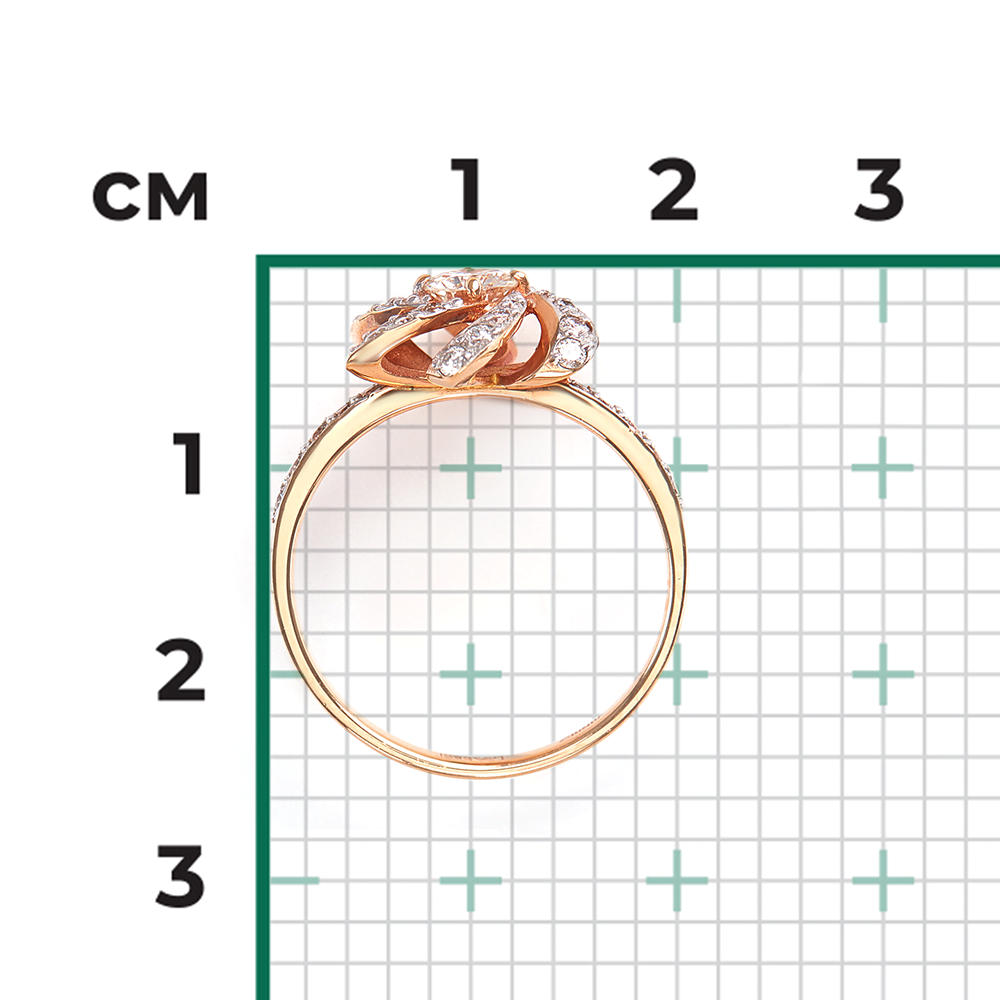 Кольцо из красного золота с бриллиантами 01-1399-00-101-1110-30