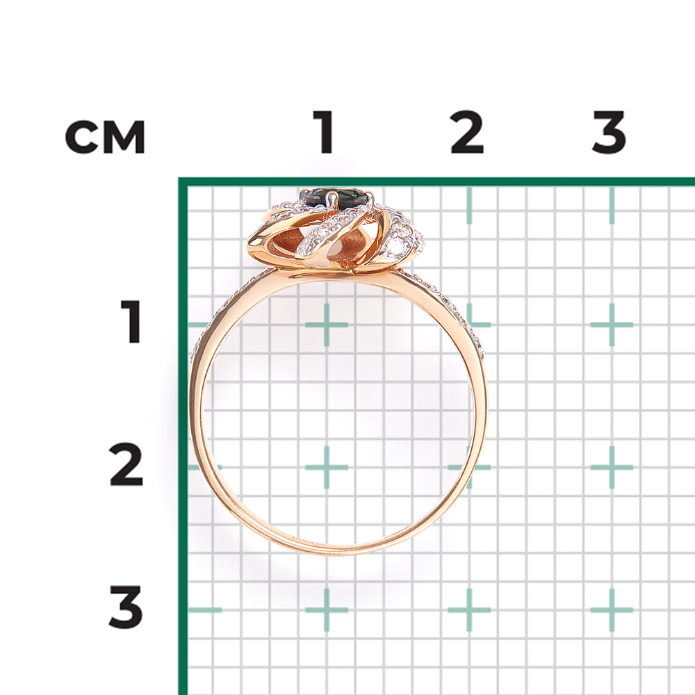 Кольцо из красного золота с сапфиром и бриллиантами 01-1399-00-105-1110-30