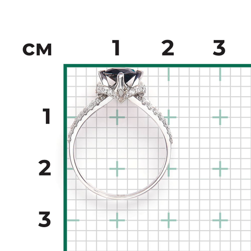 Кольцо из белого золота с сапфиром и бриллиантами 01-1404-00-105-1120-30