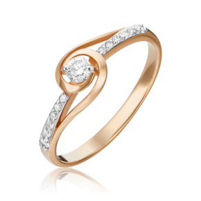 Кольцо из красного золота с бриллиантами