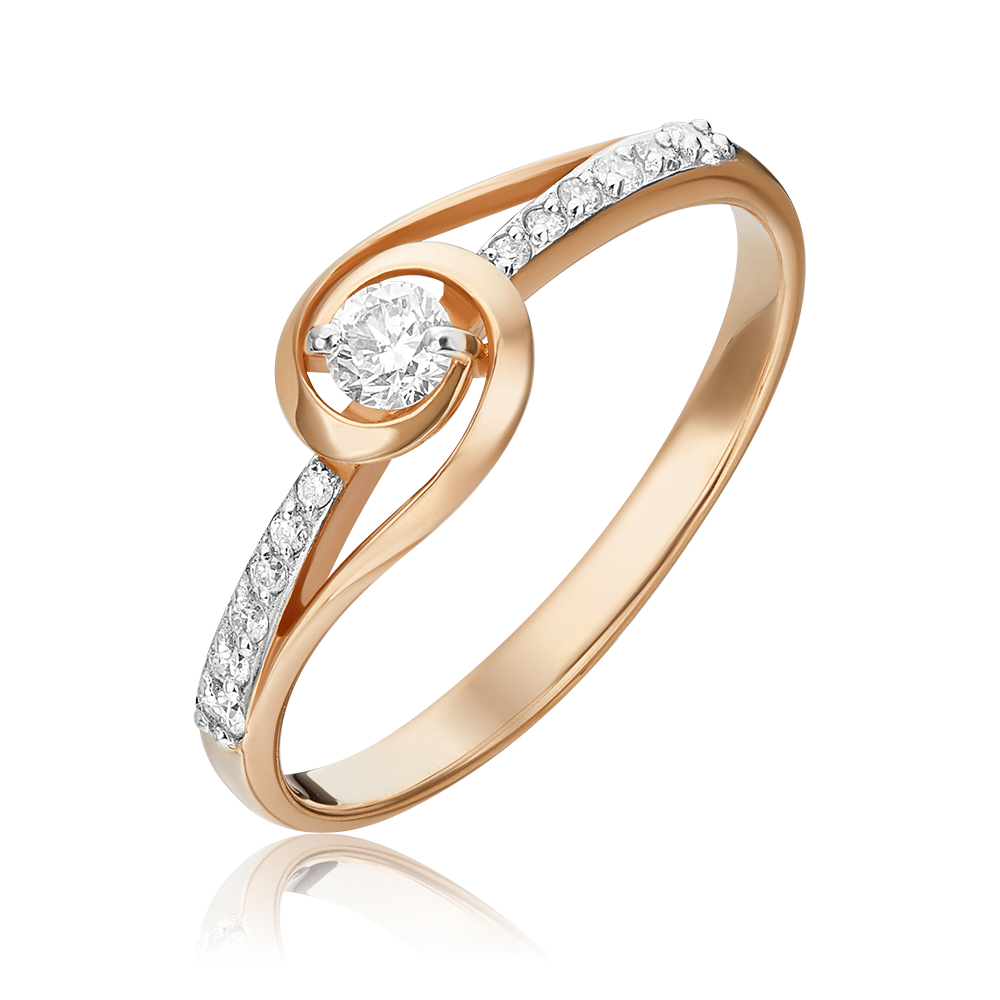 Кольцо из красного золота с бриллиантами 01-1524-00-101-1110-30