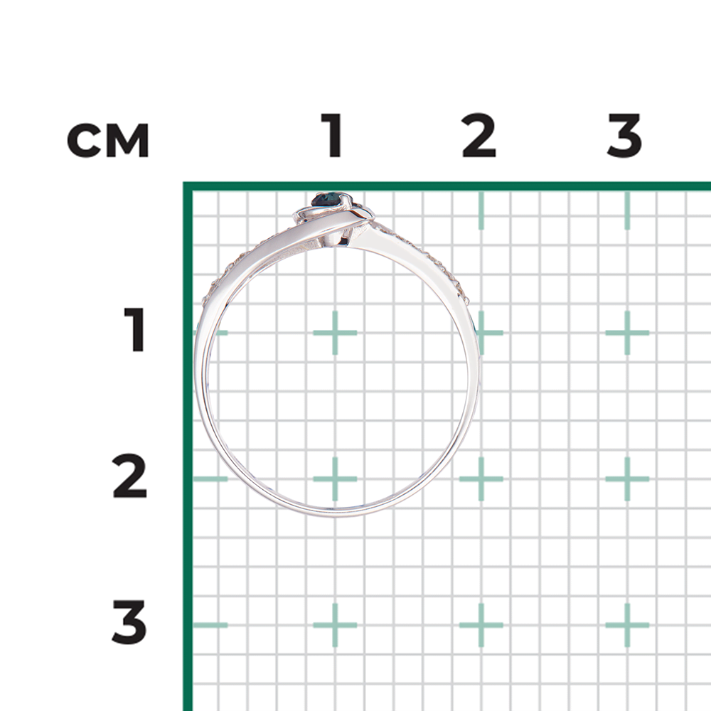Кольцо из белого золота с сапфиром и бриллиантами 01-1524-00-105-1120-30