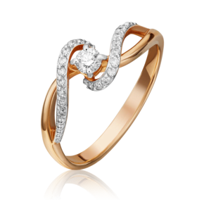 Кольцо из красного золота с бриллиантами 01-1525-00-101-1110-30