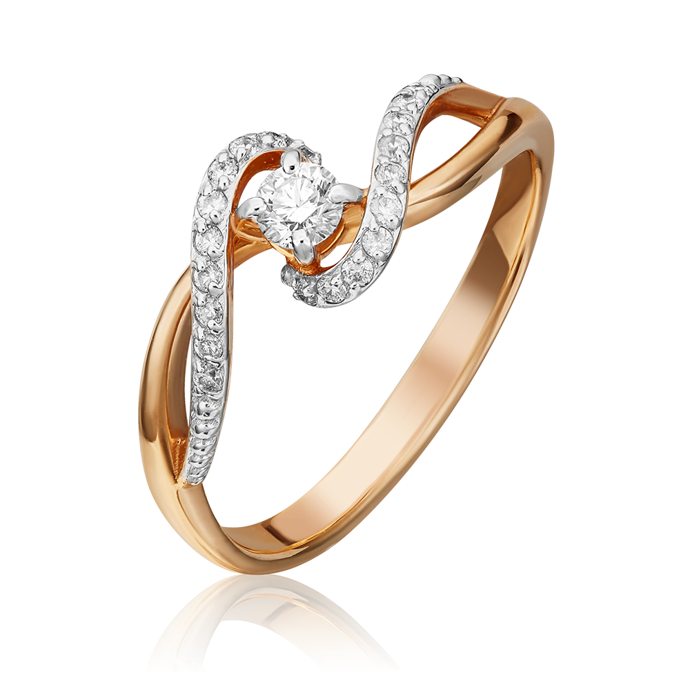 Кольцо из красного золота с бриллиантами 01-1525-00-101-1110-30