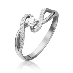 Кольцо из белого золота с бриллиантами 01-1525-00-101-1120-30