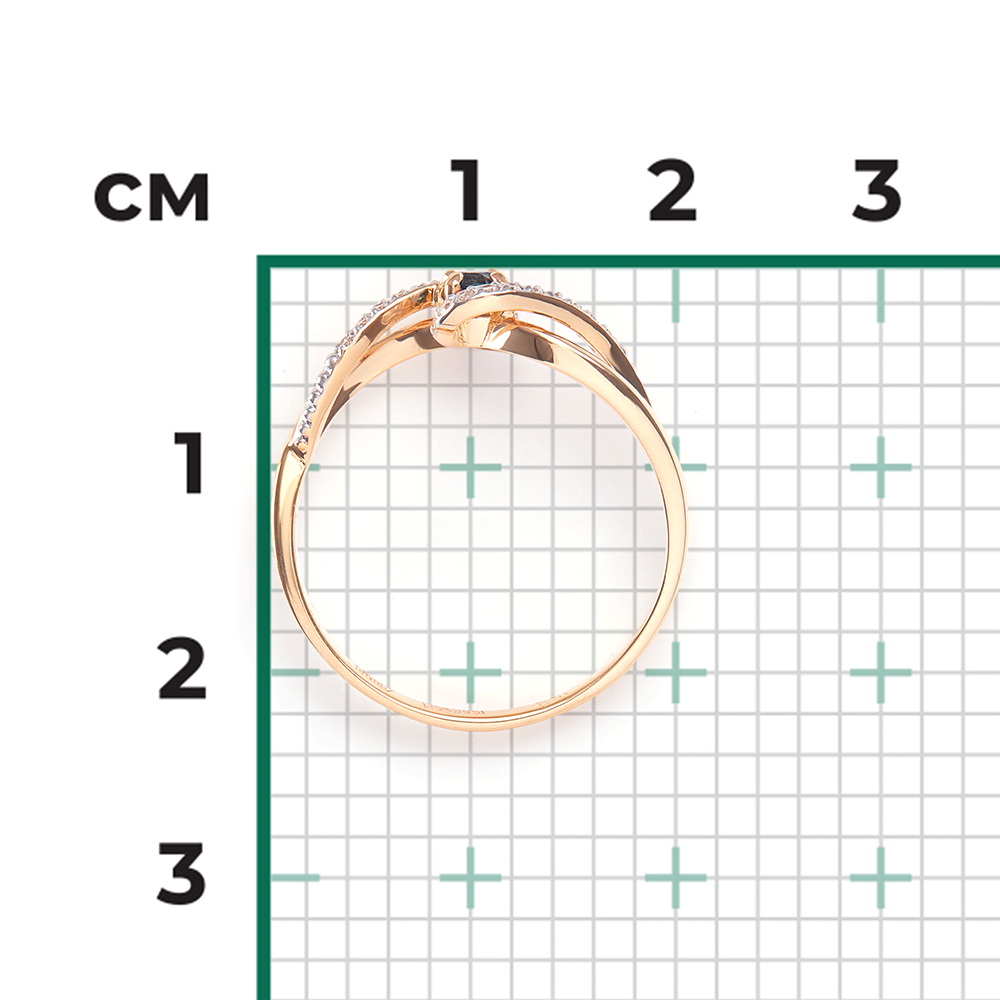 Кольцо из красного золота с сапфиром и бриллиантами 01-1525-00-105-1110-30