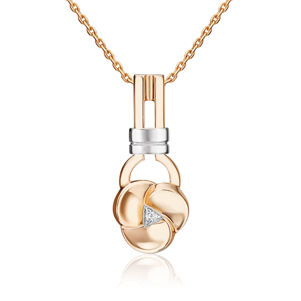 Подвеска из комбинированного золота с бриллиантами 03-3366-00-101-1111