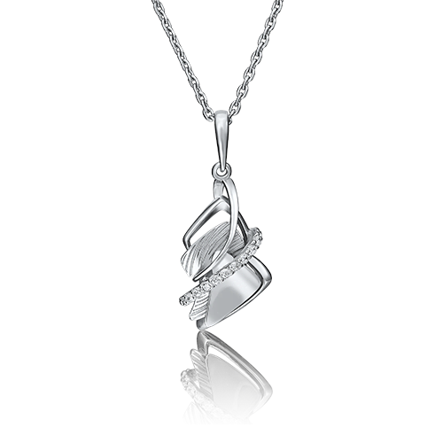 Подвеска из белого золота с фианитами 03-2792-00-401-1120-48