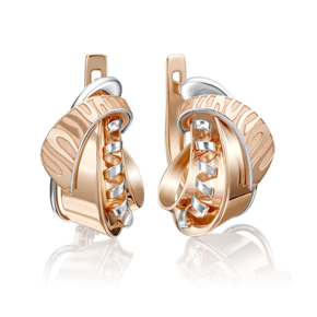 Серьги с английским замком из красного золота 02-4267-00-000-1110-48