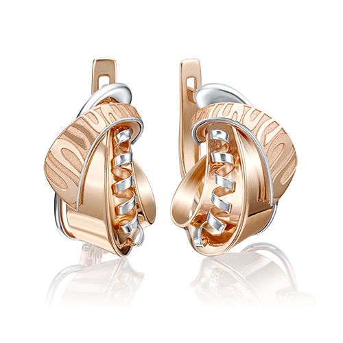 Серьги с английским замком из красного золота 02-4267-00-000-1110-48