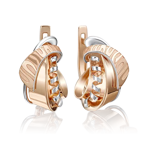 Серьги с английским замком из красного золота 02-4267-00-000-1110-48