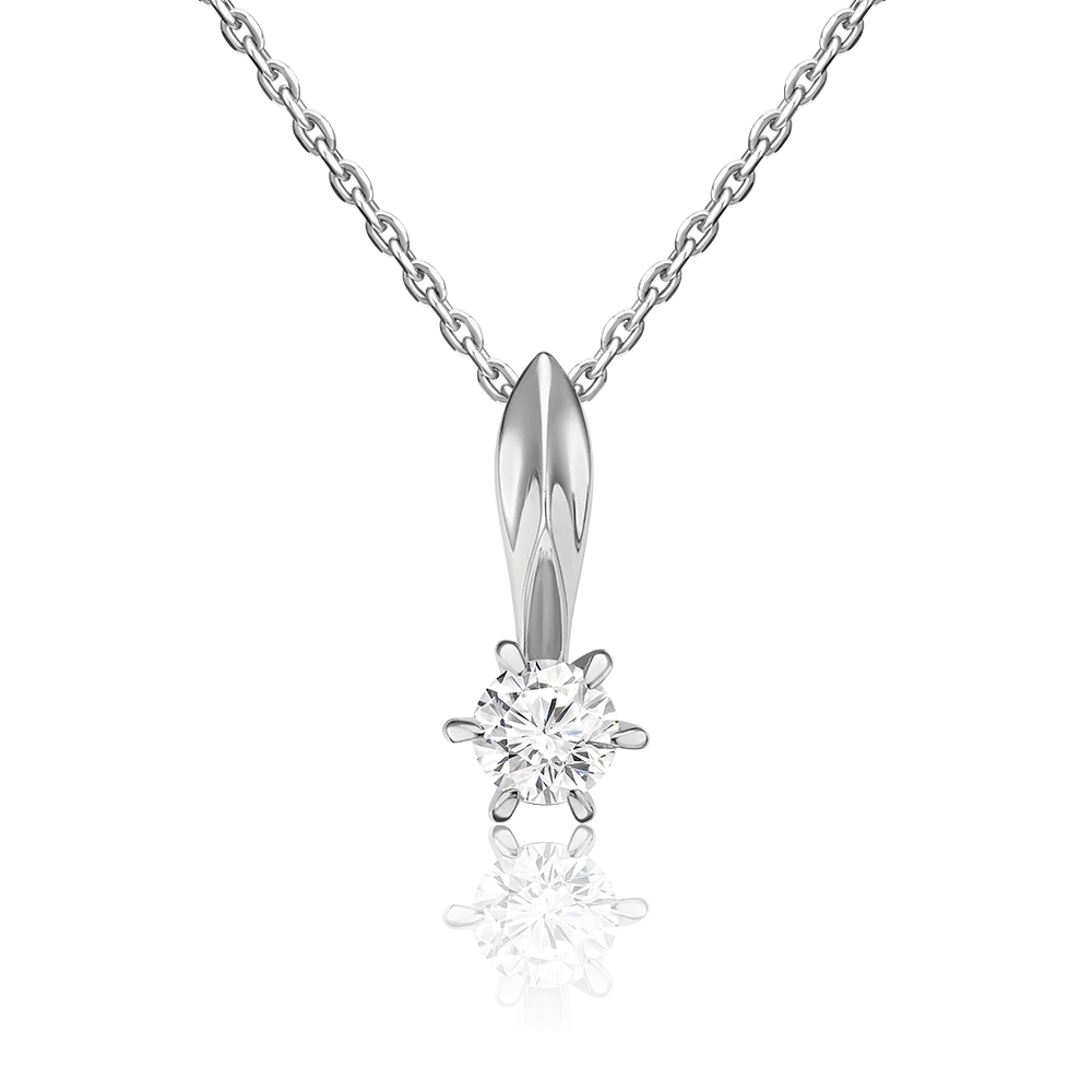 Подвеска из белого золота с бриллиантом 03-0155-00-101-1120-30