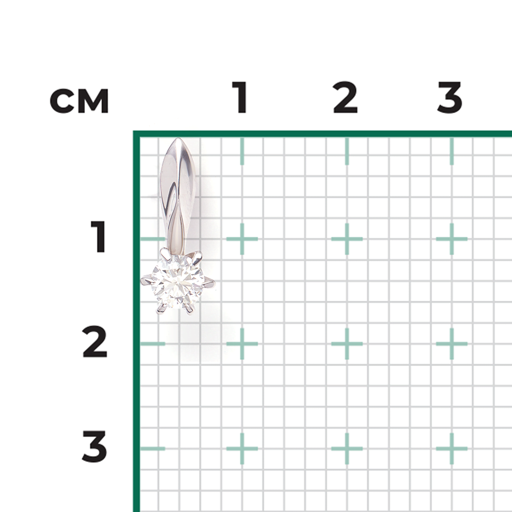Подвеска из белого золота с бриллиантом 03-0155-00-101-1120-30