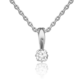 Подвеска из белого золота с бриллиантом 03-0193-00-101-1120-30